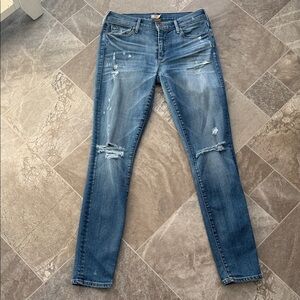 True Religion Halle mid rise super skinny Light Blue Distressed Skinny Jeans 27